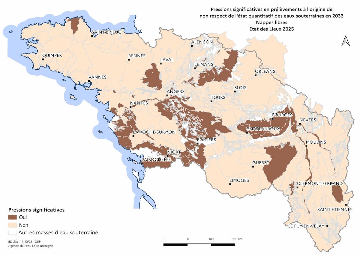 Etat quantitatif des masses d'eau souterraines