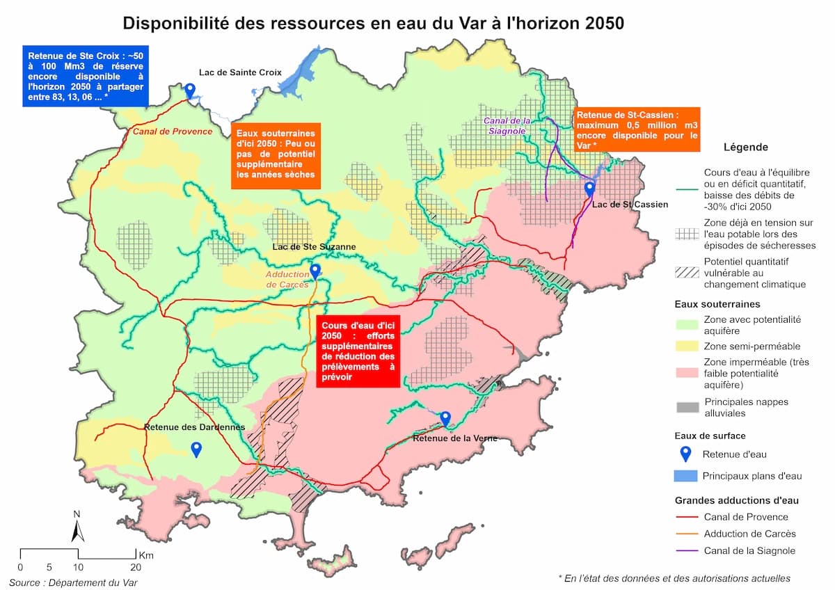 Disponibilité des ressources en eau du Var à l'horizon 2050